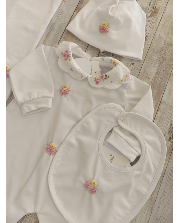 Corredino Bisou rose e fiori