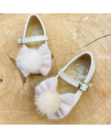 Ballerina Panna in Vernice con Fiocco