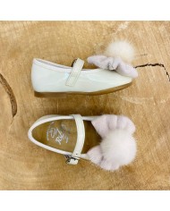 Ballerina Panna in Vernice con Fiocco