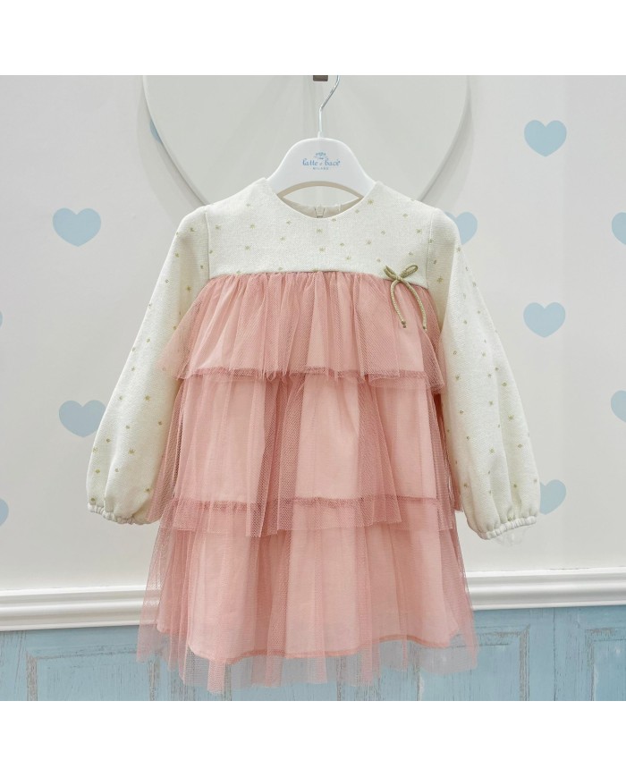 Vestito a Balze Rosa