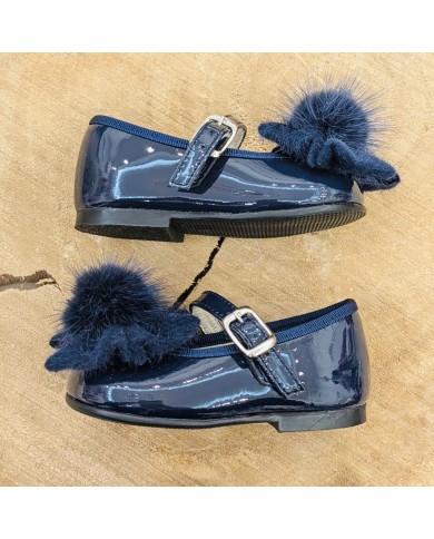 Ballerina Blu in Vernice con Fiocco