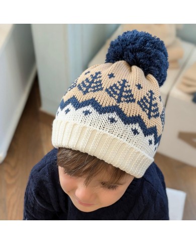 Cappello Bimbo Blu Beige