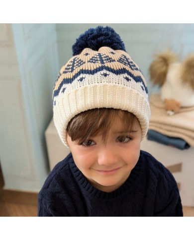 Cappello Bimbo Blu Beige