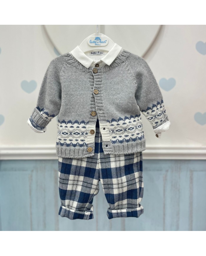 Completo 3 pz Grigio e Blu