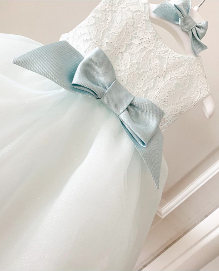 Abito Acquamarina in pizzo