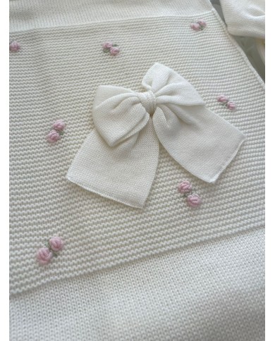 Corredino Lana Fiori Rosa