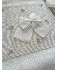 Corredino Lana Fiori Rosa