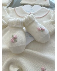 Corredino Lana Fiori Rosa