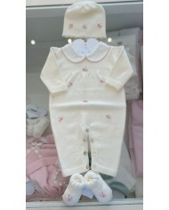 Corredino Lana Fiori Rosa