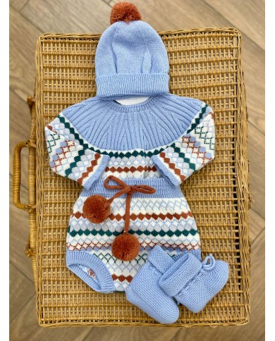 Completo 4 pezzi Celeste