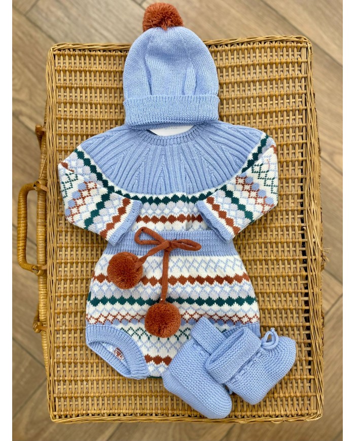 Completo 4 pezzi Celeste