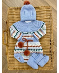 Completo 4 pezzi Celeste