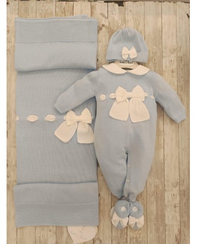 corredino Baby Lord cielo fiocco bianco